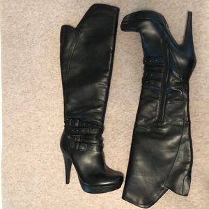 Guess black over the knee boots